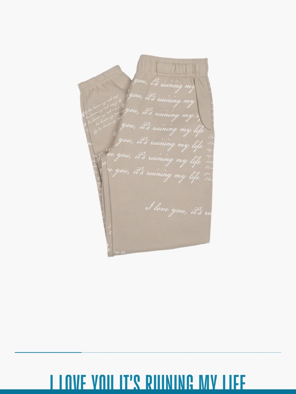 Taylor swift TTPD beige sweatpants